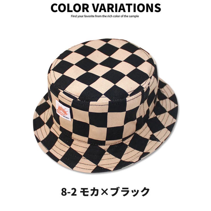 キッズハット帽子バケットハット子供服男の子女の子ボーイズガールズデニムワッペン総柄チェックペイズリージュニアカジュアル52cm54cm56cm「921-06」