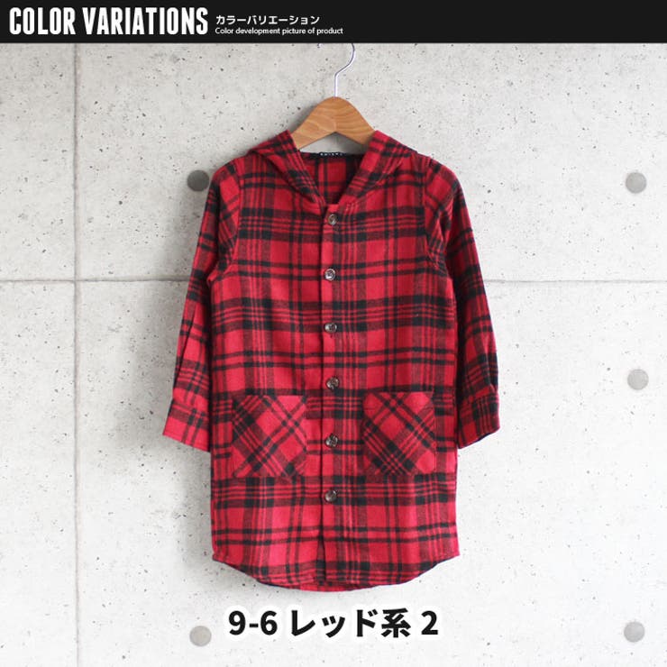 キッズ ネルシャツ シャツパーカー[品番：ZONK0006029]｜ZI-ON