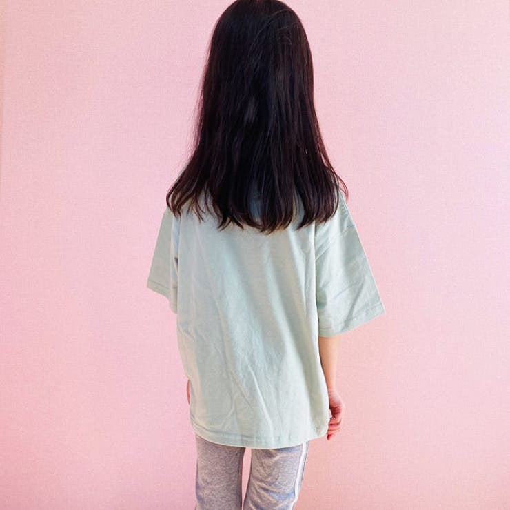 【ZI-ON×メール便送料無料】キッズTシャツ子供服半袖5分袖肩開き女の子ガールズビッグシルエットBIGプリントジュニアカジュアル韓国子供服110cm120cm130cm140cm150cm160cm「422-02」