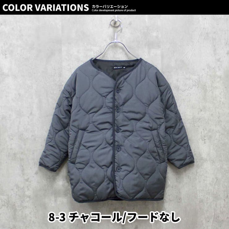 キッズキルティングジャケットアウター子供服羽織り中綿フードパーカーフェスアウトドアキャンプ撥水性UVケア無地ジュニアカジュアル110cm120cm130cm140cm150cm160cm「942-102」