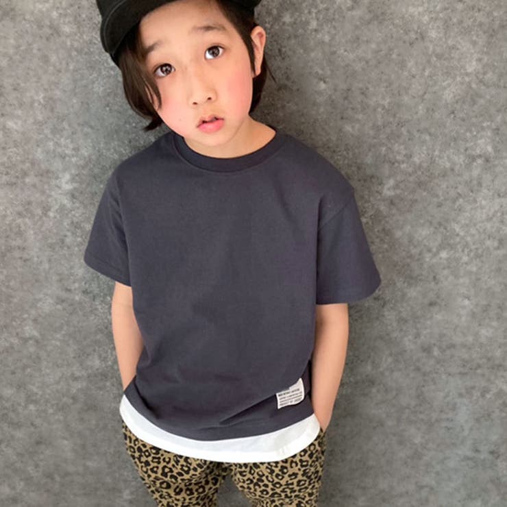 【送料無料】キッズTシャツ子供服半袖無地レイヤード重ね着ジュニアシンプルカジュアルスポーティーストリート110cm120cm130cm140cm150cm160cm「523-112」
