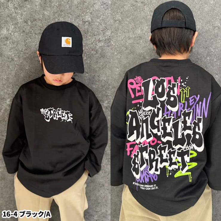送料無料 百貨店 オーバーサイズプリントロンT キッズ 子供服[品番：ZONK0006982 その他