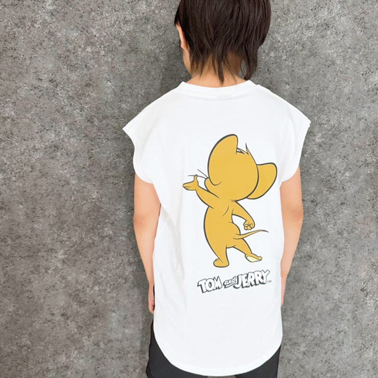 【送料無料】キャラクターノースリーブTシャツトムとジェリーTOMANDJERRYトムジェリキッズ子供服男の子女の子綿100%コットンバックプリントビッグシルエットBIGビックゆったり大きめジュニアアメカジ110cm120cm130cm140cm150cm160cm「T24-01」