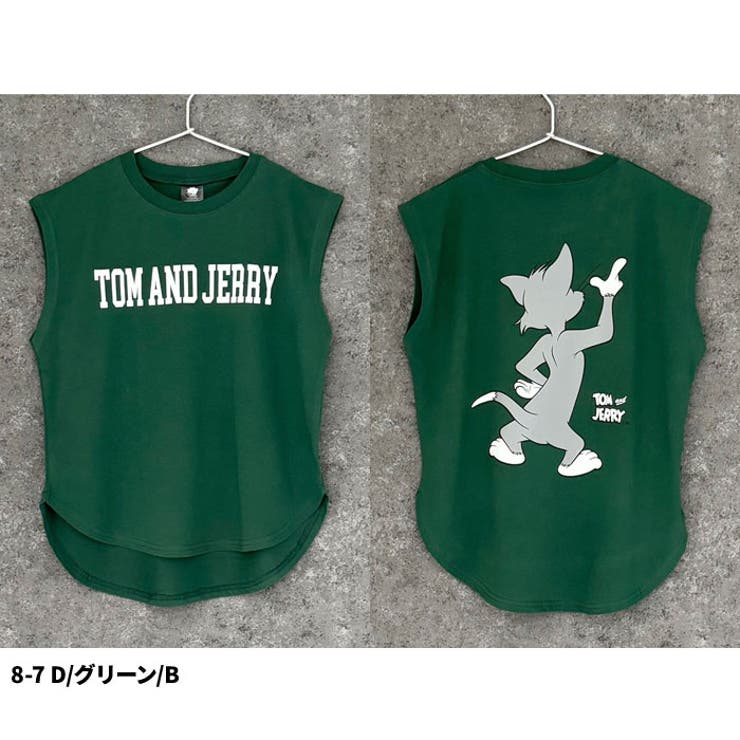 【送料無料】キャラクターノースリーブTシャツトムとジェリーTOMANDJERRYトムジェリキッズ子供服男の子女の子綿100%コットンバックプリントビッグシルエットBIGビックゆったり大きめジュニアアメカジ110cm120cm130cm140cm150cm160cm「T24-01」
