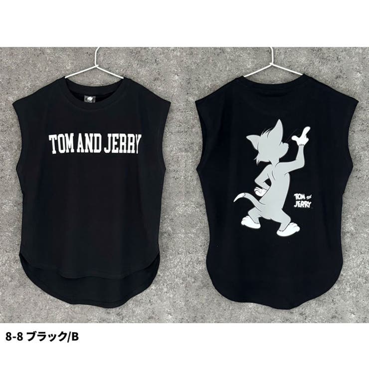 【送料無料】キャラクターノースリーブTシャツトムとジェリーTOMANDJERRYトムジェリキッズ子供服男の子女の子綿100%コットンバックプリントビッグシルエットBIGビックゆったり大きめジュニアアメカジ110cm120cm130cm140cm150cm160cm「T24-01」