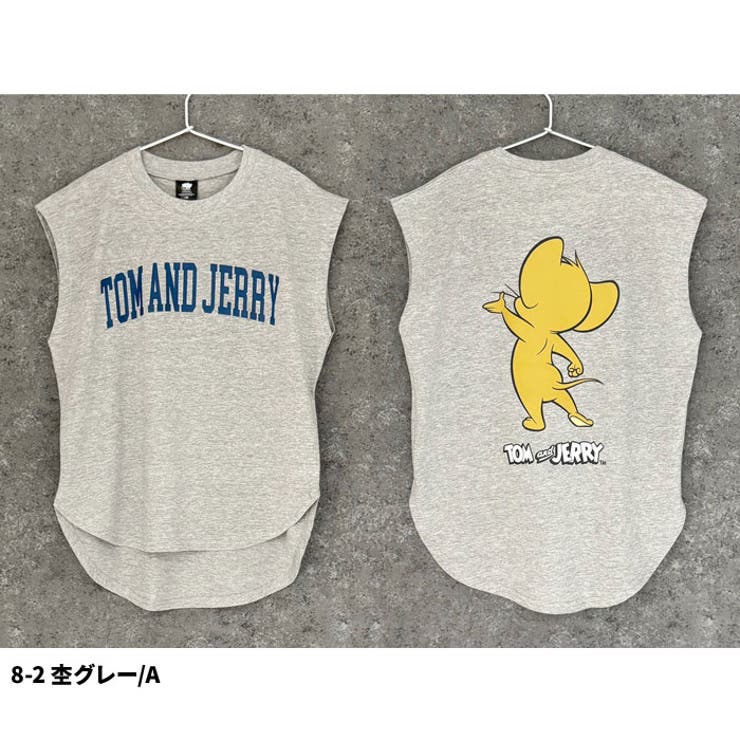 【送料無料】キャラクターノースリーブTシャツトムとジェリーTOMANDJERRYトムジェリキッズ子供服男の子女の子綿100%コットンバックプリントビッグシルエットBIGビックゆったり大きめジュニアアメカジ110cm120cm130cm140cm150cm160cm「T24-01」