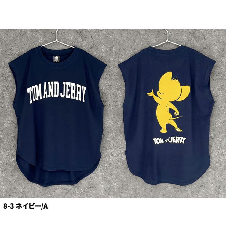 【送料無料】キャラクターノースリーブTシャツトムとジェリーTOMANDJERRYトムジェリキッズ子供服男の子女の子綿100%コットンバックプリントビッグシルエットBIGビックゆったり大きめジュニアアメカジ110cm120cm130cm140cm150cm160cm「T24-01」