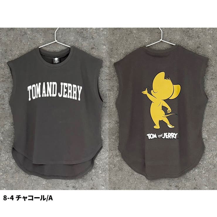 【送料無料】キャラクターノースリーブTシャツトムとジェリーTOMANDJERRYトムジェリキッズ子供服男の子女の子綿100%コットンバックプリントビッグシルエットBIGビックゆったり大きめジュニアアメカジ110cm120cm130cm140cm150cm160cm「T24-01」