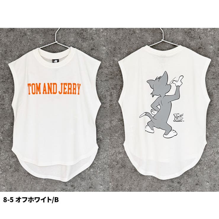 【送料無料】キャラクターノースリーブTシャツトムとジェリーTOMANDJERRYトムジェリキッズ子供服男の子女の子綿100%コットンバックプリントビッグシルエットBIGビックゆったり大きめジュニアアメカジ110cm120cm130cm140cm150cm160cm「T24-01」