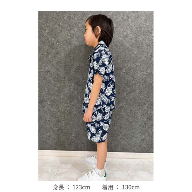 接触冷感 アロハセットアップ キッズ[品番：ZONK0007030]｜ZI-ON