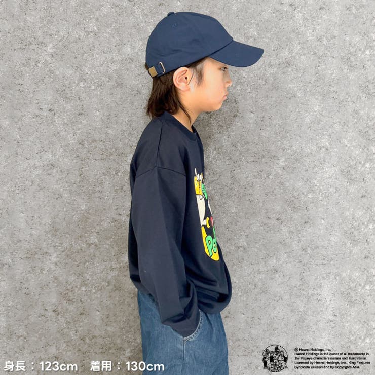 POPEYEトレーナーキッズ子供服男の子女の子キャラクターポパイ長袖トップススウェットビッグシルエットBIGビックゆったり大きめロゴプリント裏毛アメカジジュニア110cm120cm130cm140cm150cm160cm「POP44-01」
