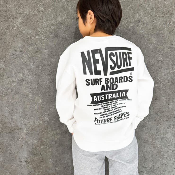 NEVSURFネブサーフBIGトレーナーキッズ子供服男の子女の子長袖トップススウェットビッグシルエットビックオーバーサイズロゴプリント裏起毛ブランド冬物冬服秋物秋服ジュニア韓国子供服110cm120cm130cm140cm150cm160cm「N44-02」