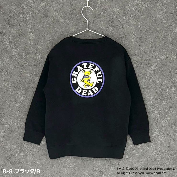 GRATEFULDEADオーバーサイズトレーナーキッズ子供服男の子女の子キャラクターグレイトフルデッド長袖トップススウェットビッグシルエットBIGビックバンド裏起毛冬物冬服秋物秋服韓国子供服110cm120cm130cm140cm150cm160cm「GF44-02」