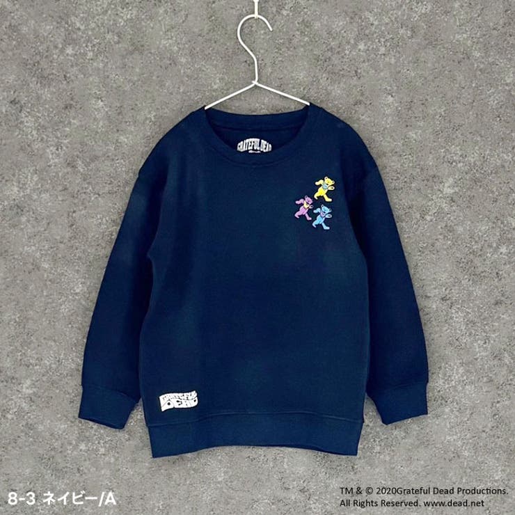 GRATEFULDEADオーバーサイズトレーナーキッズ子供服男の子女の子キャラクターグレイトフルデッド長袖トップススウェットビッグシルエットBIGビックバンド裏起毛冬物冬服秋物秋服韓国子供服110cm120cm130cm140cm150cm160cm「GF44-02」