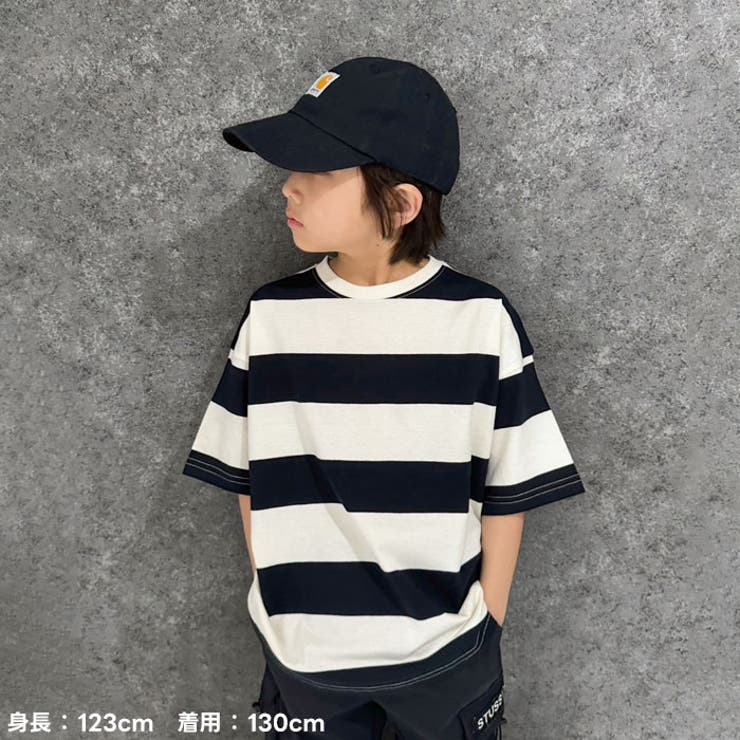 SHISKY オーバーサイズ ワイドボーダーTシャツ[品番