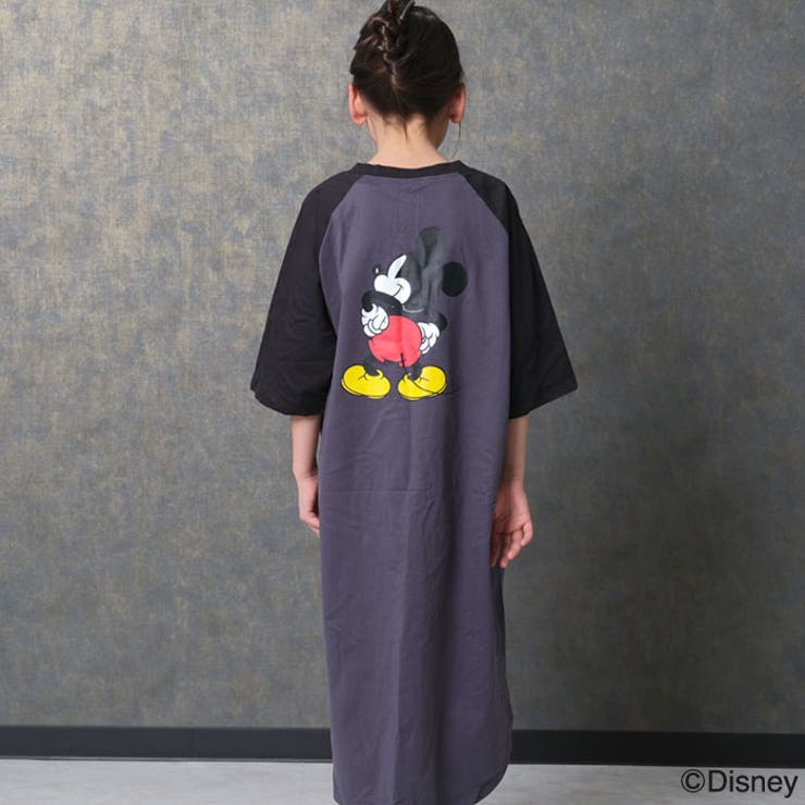 【送料無料】MICKEYMOUSEオーバーサイズワンピースキッズ子供服女の子キャラクターミッキーマウスDisneyディズニー半袖プリントBIGビッグシルエットビックグッズ公式ジュニア夏物夏服110cm120cm130cm140cm150cm160cm「M25-03」