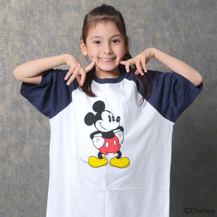 【送料無料】MICKEYMOUSEオーバーサイズワンピースキッズ子供服女の子キャラクターミッキーマウスDisneyディズニー半袖プリントBIGビッグシルエットビックグッズ公式ジュニア夏物夏服110cm120cm130cm140cm150cm160cm「M25-03」