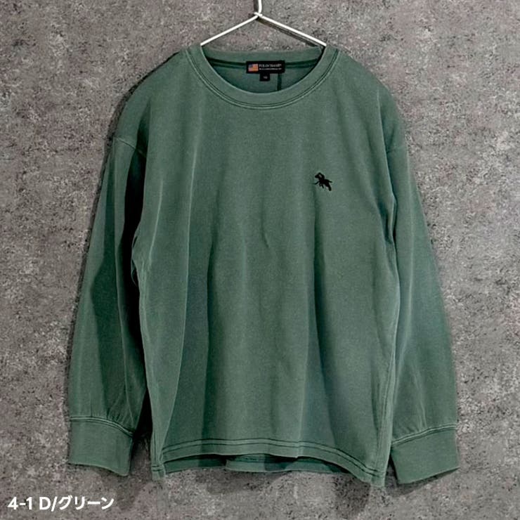 【送料無料】POLOCHAMPSピグメントBIGロンTポロチャンプスキッズ子供服男の子女の子オーバーサイズ長袖Tシャツブランドロゴ刺繍無地ビッグシルエットビックゆったり大きめ秋物秋服ジュニア韓国子供服110cm120cm130cm140cm150cm160cm「PL45-03」
