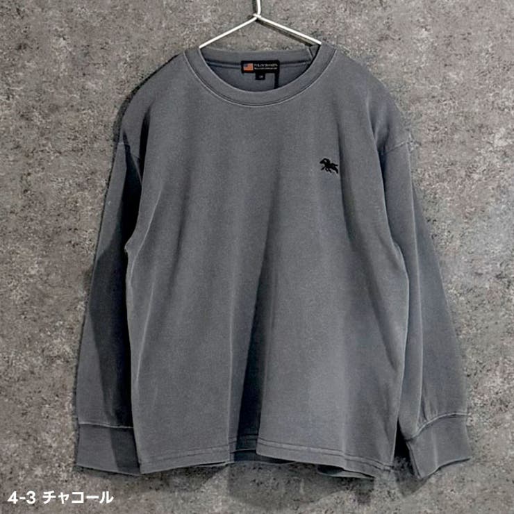 【送料無料】POLOCHAMPSピグメントBIGロンTポロチャンプスキッズ子供服男の子女の子オーバーサイズ長袖Tシャツブランドロゴ刺繍無地ビッグシルエットビックゆったり大きめ秋物秋服ジュニア韓国子供服110cm120cm130cm140cm150cm160cm「PL45-03」