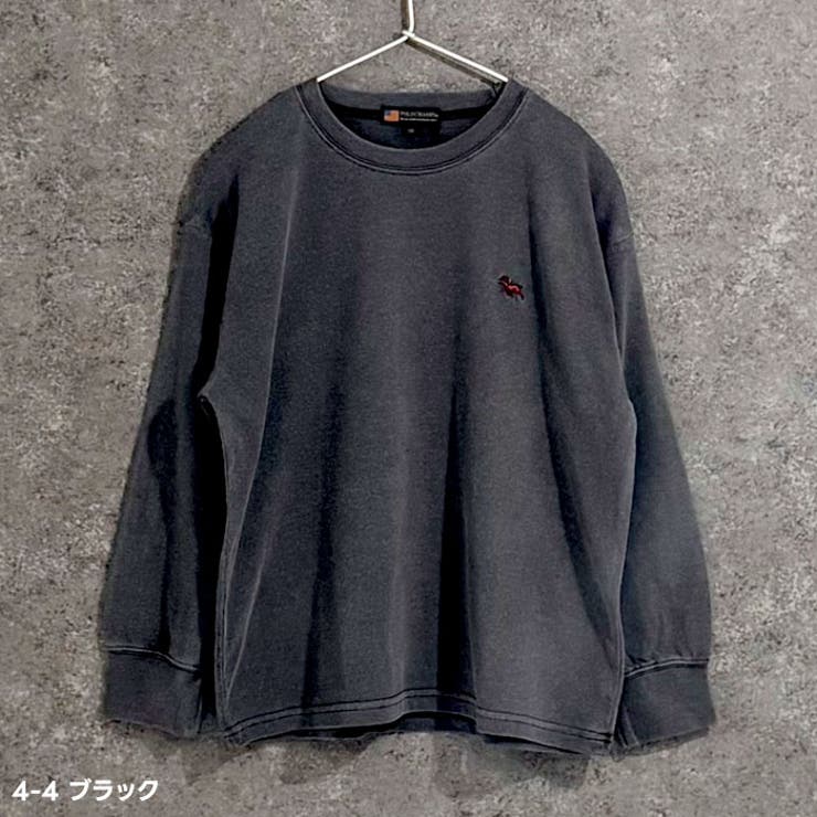 【送料無料】POLOCHAMPSピグメントBIGロンTポロチャンプスキッズ子供服男の子女の子オーバーサイズ長袖Tシャツブランドロゴ刺繍無地ビッグシルエットビックゆったり大きめ秋物秋服ジュニア韓国子供服110cm120cm130cm140cm150cm160cm「PL45-03」