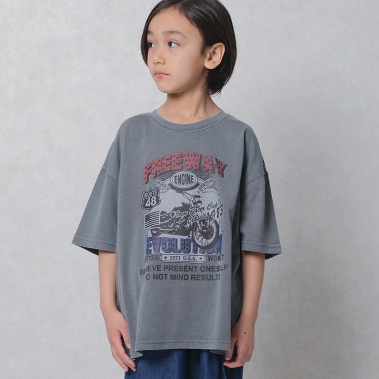ピグメント染めオーバーサイズプリントTシャツ キッズ 子供服 | ZI-ON | 詳細画像6 