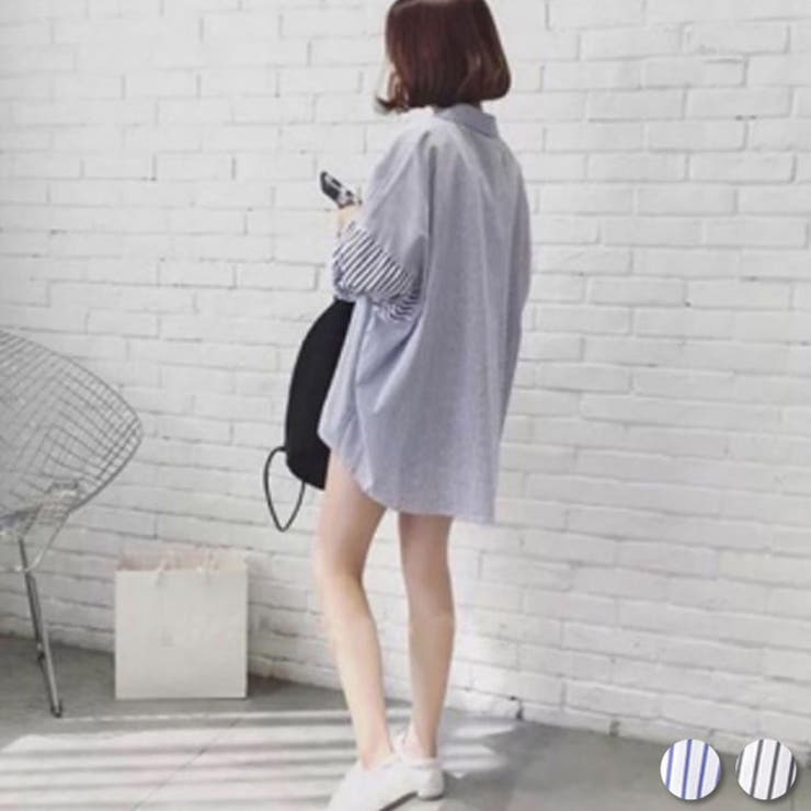 レディース BIGシャツ ストライプ | ZI-ON | 詳細画像1 