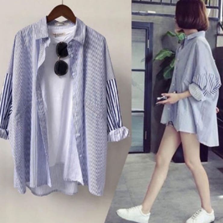 レディース BIGシャツ ストライプ | ZI-ON | 詳細画像2 