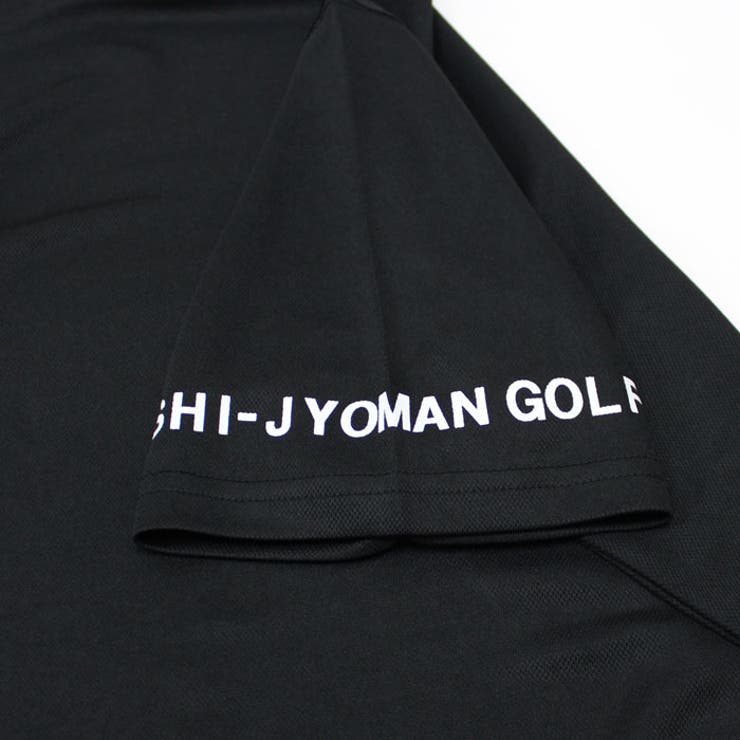 【送料無料】ゴルフウェアメンズTシャツ半袖ゴルフハイネックカノコ鹿子ロゴバックプリントスポーツウェアSHI-JYOMANGOLFMLXL「SJG23-00」