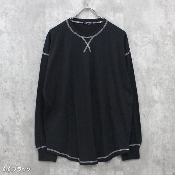 配色ステッチBIGロンT メンズ 長袖[品番：ZONK0007084]｜ZI-ON
