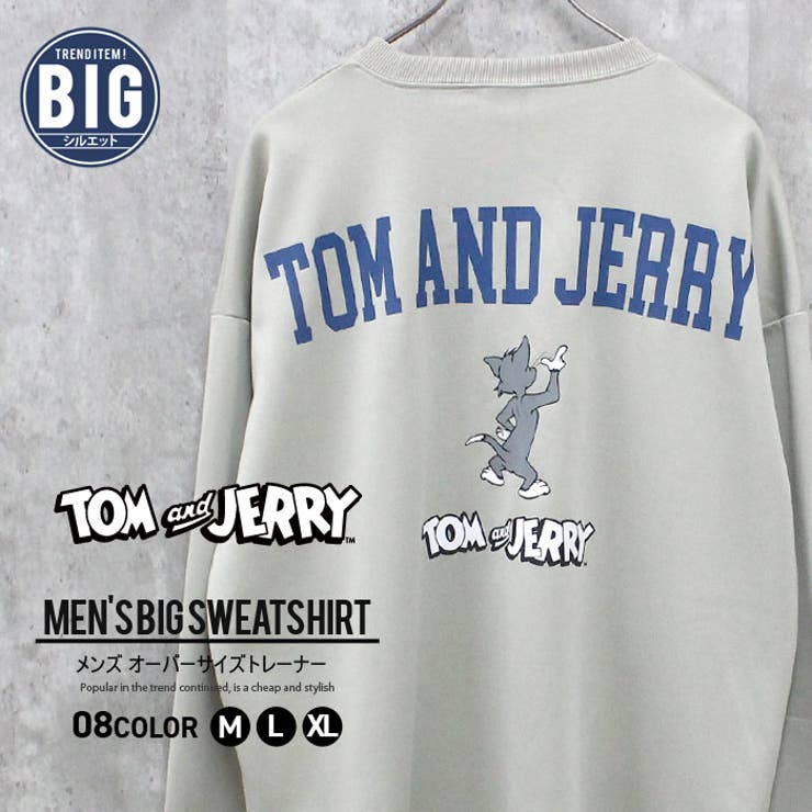 TOM&JERRY バックプリントBIGトレーナー メンズ[品番