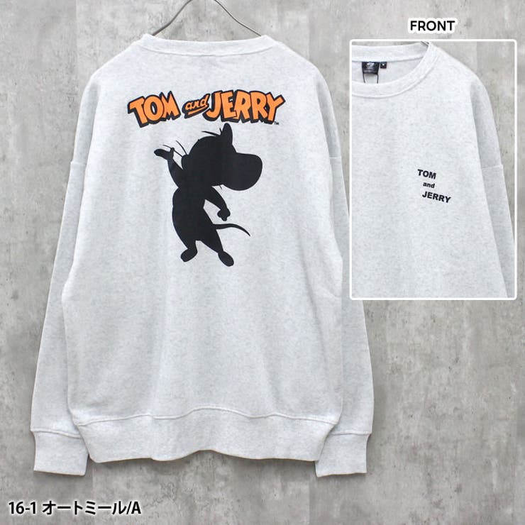 TOM&JERRY 裏起毛バックプリントBIGトレーナー メンズ[品番