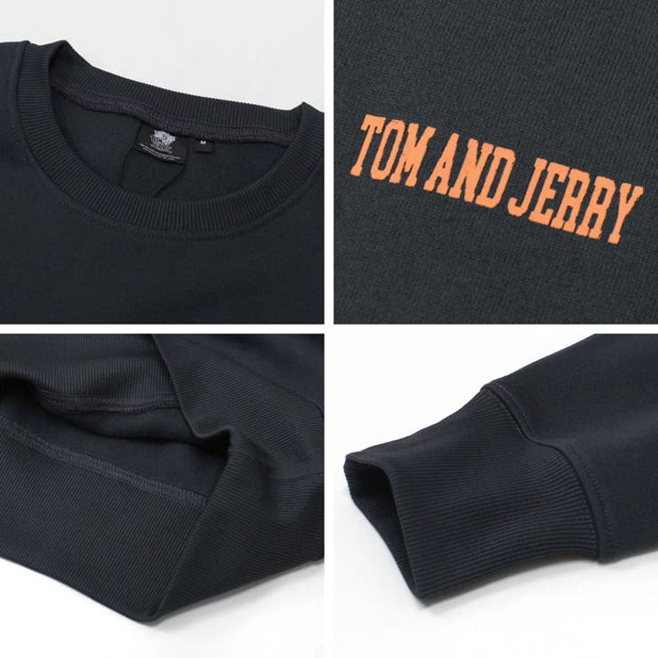 TOM&JERRYバックプリントBIGトレーナーメンズ長袖裏起毛トップススウェットスエットプルオーバーキャラクタートムとジェリーゆるサイズビッグシルエット大きめゆったりプリントMENSアメカジカジュアルストリートMLXL「T44-100」