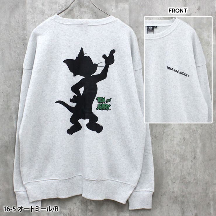 TOM&JERRY 裏起毛バックプリントBIGトレーナー メンズ[品番