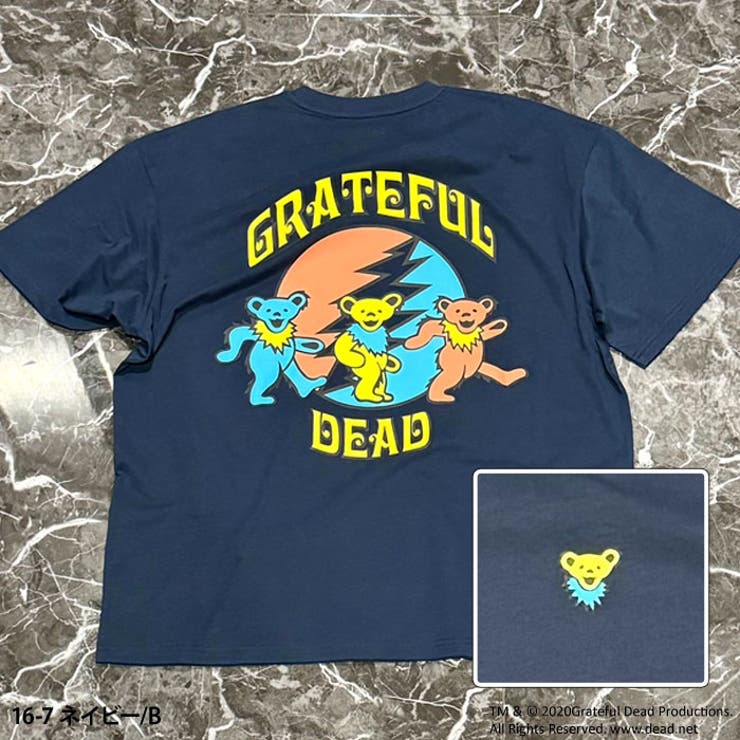 【送料無料】メンズTシャツ半袖GRATEFULDEADグレイトフルデッドクルーネックプリントバックプリントゆるシルエットオーバーサイズビッグBIGカジュアルアメカジロックストリートシンプルMLXL「GF24-101」
