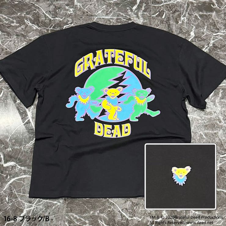 【送料無料】メンズTシャツ半袖GRATEFULDEADグレイトフルデッドクルーネックプリントバックプリントゆるシルエットオーバーサイズビッグBIGカジュアルアメカジロックストリートシンプルMLXL「GF24-101」