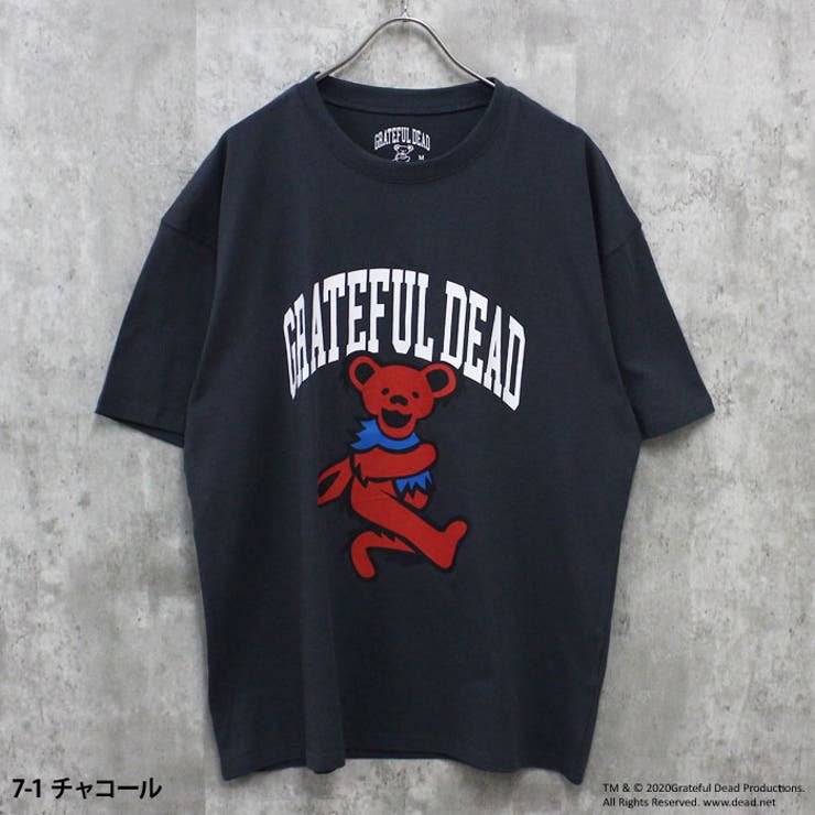【送料無料】GRATEFULDEADオーバーサイズTシャツメンズ半袖トップスキャラクターグレイトフルデッドベアークルーネックBIGビッグシルエット大きめゆったりプリントMENSカジュアルアメカジMLXL「GF25-101」