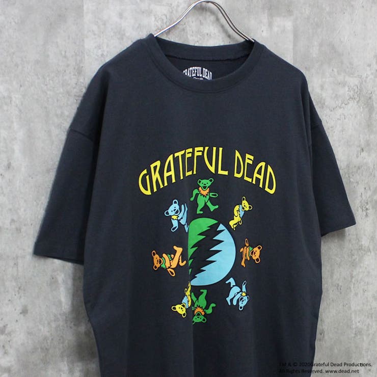 【送料無料】GRATEFULDEADオーバーサイズTシャツメンズ半袖トップスキャラクターグレイトフルデッドベアークルーネックBIGビッグシルエット大きめゆったりプリントMENSカジュアルアメカジMLXL「GF25-101」