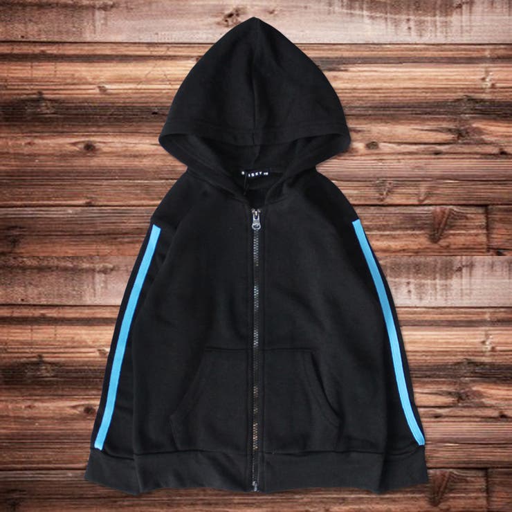 8-8ブラック×ブルー | キッズ 子供服 パーカー | ZI-ON