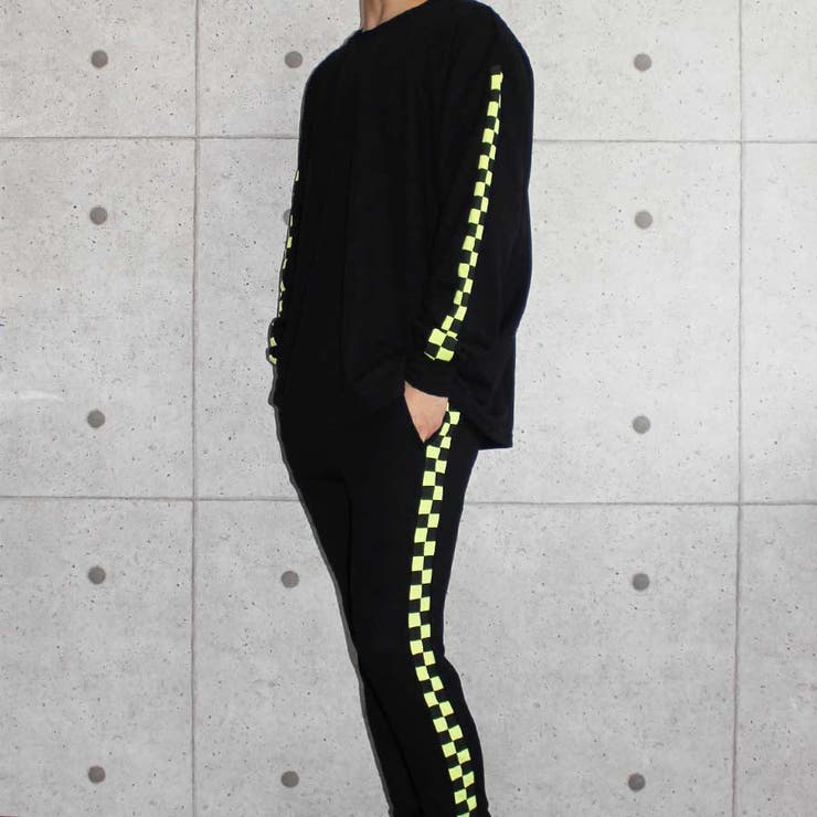 12-6ブラック×ライム/B | メンズ セットアップ 上下セット | ZI-ON