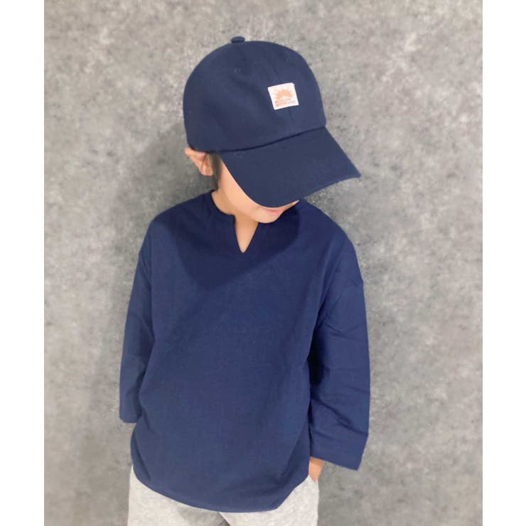 10-8ネイビー/キーネックBIG | 【999円均一】キッズ 無地Tシャツ 子供服 | ZI-ON