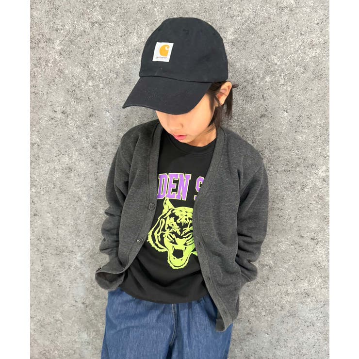 10-8杢チャコール | 裏起毛BIGカーディガン キッズ カーデ | ZI-ON