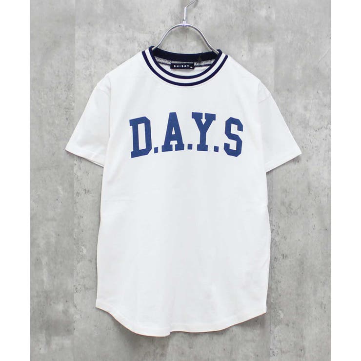 16-13オフホワイト/D | ラインリブBIGtシャツ キッズ 半袖Tシャツ | ZI-ON