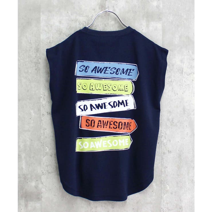 16-15ネイビー/D | 接触冷感ノースリーブTシャツ キッズ 子供服 | ZI-ON