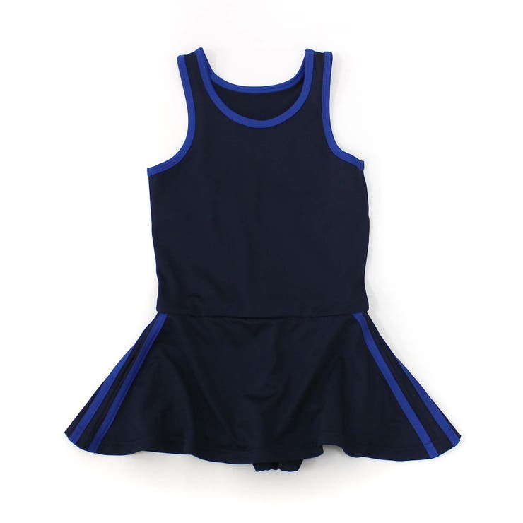 3-2ネイビー×R/ブルー | スクール水着 ワンピース フリルスカート | ZI-ON