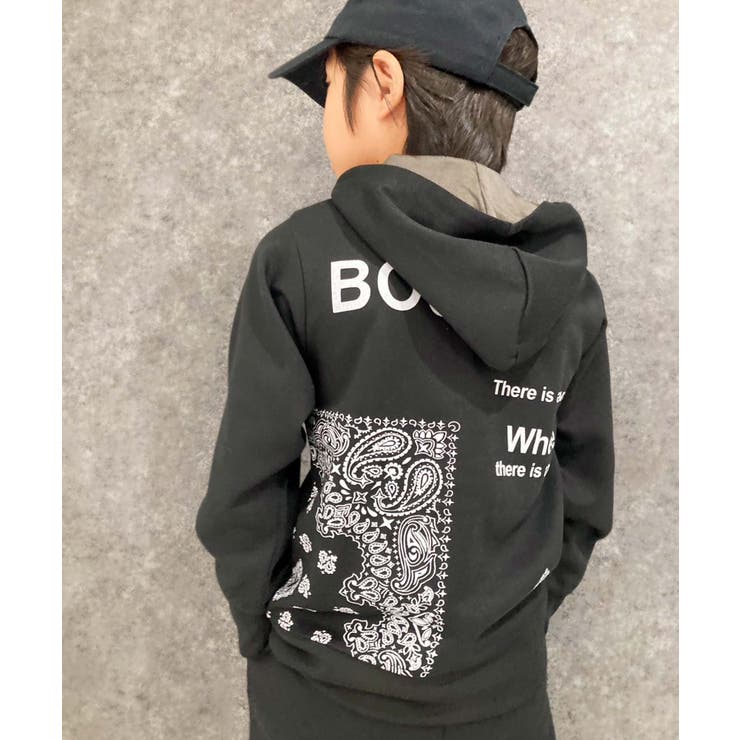 16-16ブラック/D | プリントBIGフーディー プリントパーカー キッズ | ZI-ON