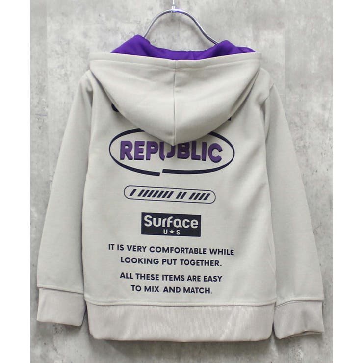 16-5G/ベージュ/B | プリントBIGフーディー プリントパーカー キッズ | ZI-ON