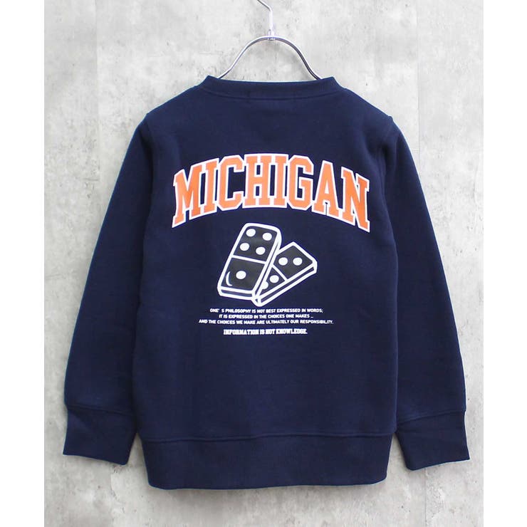 16-15ネイビー/D | 裏起毛プリントトレーナー キッズ 子供服 | ZI-ON