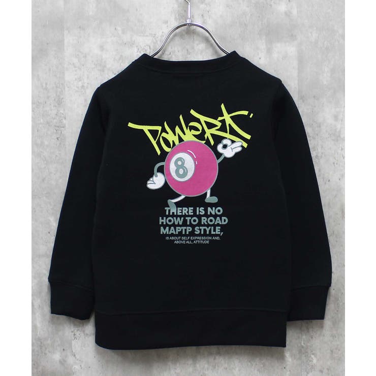 16-12ブラック/C | 裏起毛プリントトレーナー キッズ トップス | ZI-ON