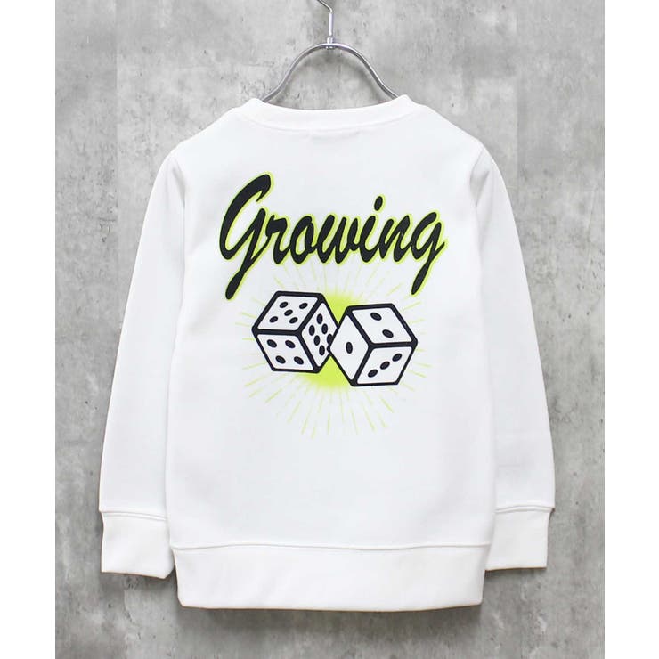 16-13オフホワイト/D | 裏起毛プリントトレーナー キッズ トップス | ZI-ON