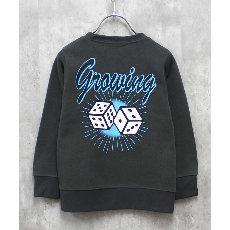 16-15チャコール/D | 裏起毛プリントトレーナー キッズ トップス | ZI-ON